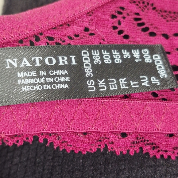 Natori 730023 Feathers Lace Trim Underwire Bra Wine NWOT - Picture 5 of 5